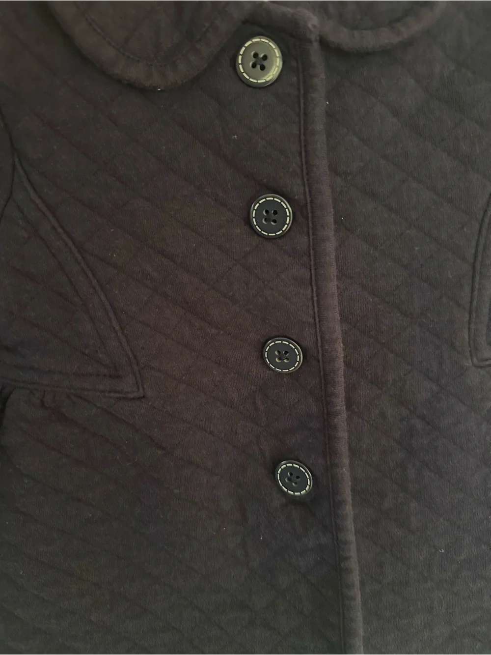 Gymboree Toddler Navy Blue Quilted Jacket Coat Peter Pan Collar 12-24 Months